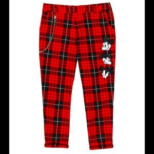 NWT Disney Mickey Mouse Red Plaid Pants Plus Size